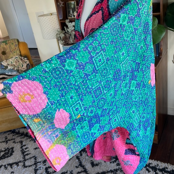 Kantha Bae Gaia Colorful Floral Kimono NWOT OS - Picture 10 of 16